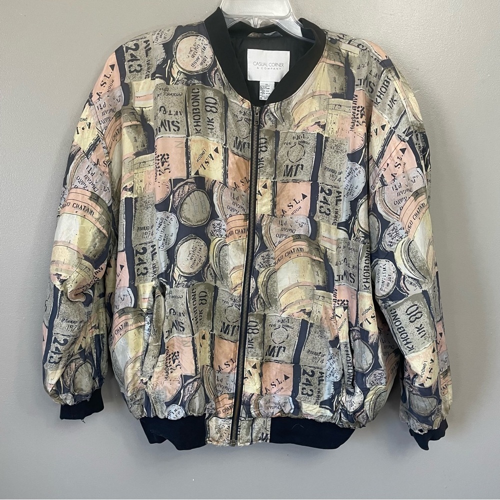 VINTAGE Casual Corner Silk Bomber quilted interior Active Jacket Medium